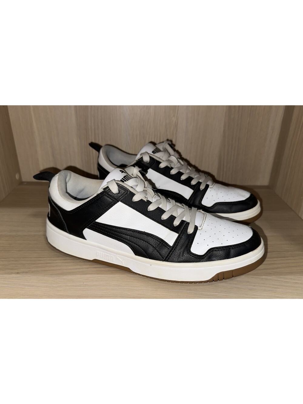PUMA Rebound Layup Lo Lace Up Mens Black, White Sneakers Casual Shoes Size 11.5